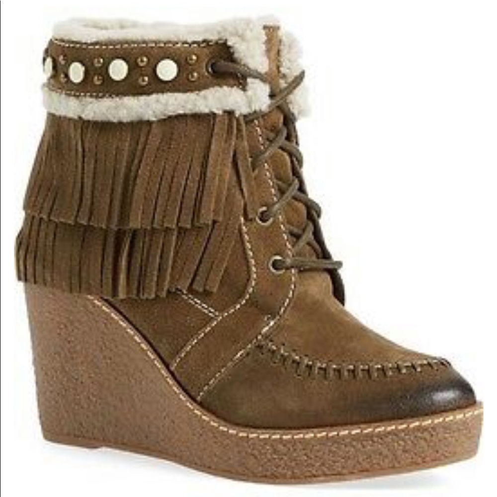 Sam Edelman Kemper Fringe Wedge Booties